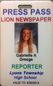 This was my badge from my high school newspaper, the LION. 
